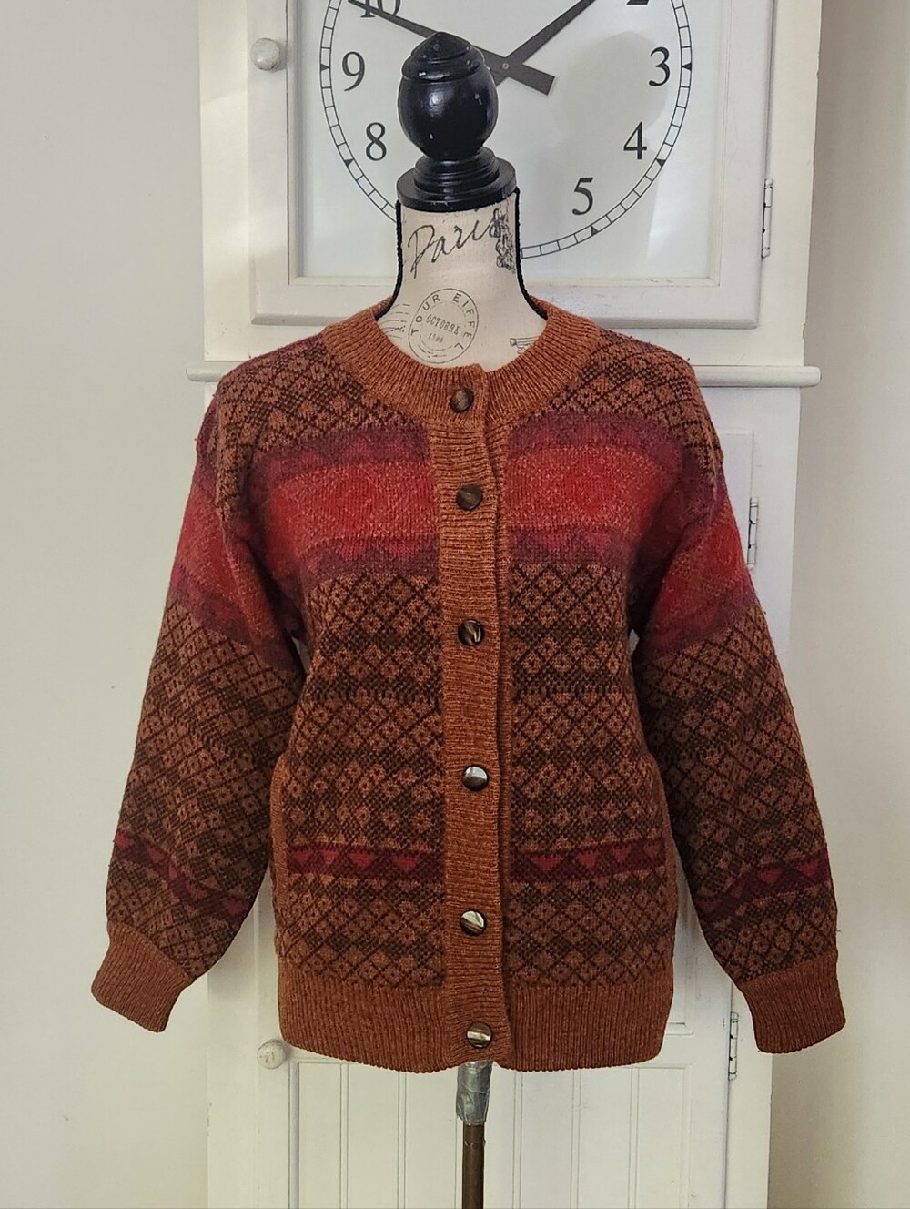 Vintage 100% Wool Cardigan Sweater